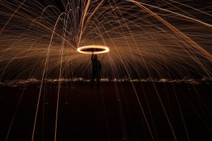 Night - Fire rain